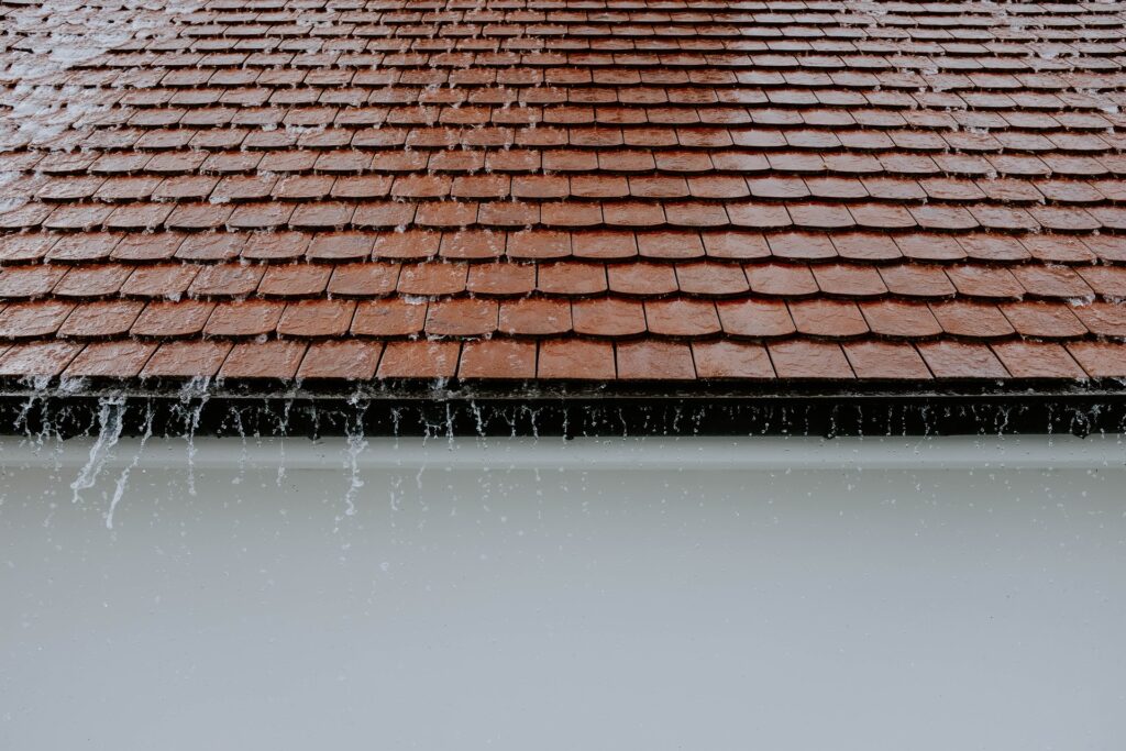 photo of roof water rain